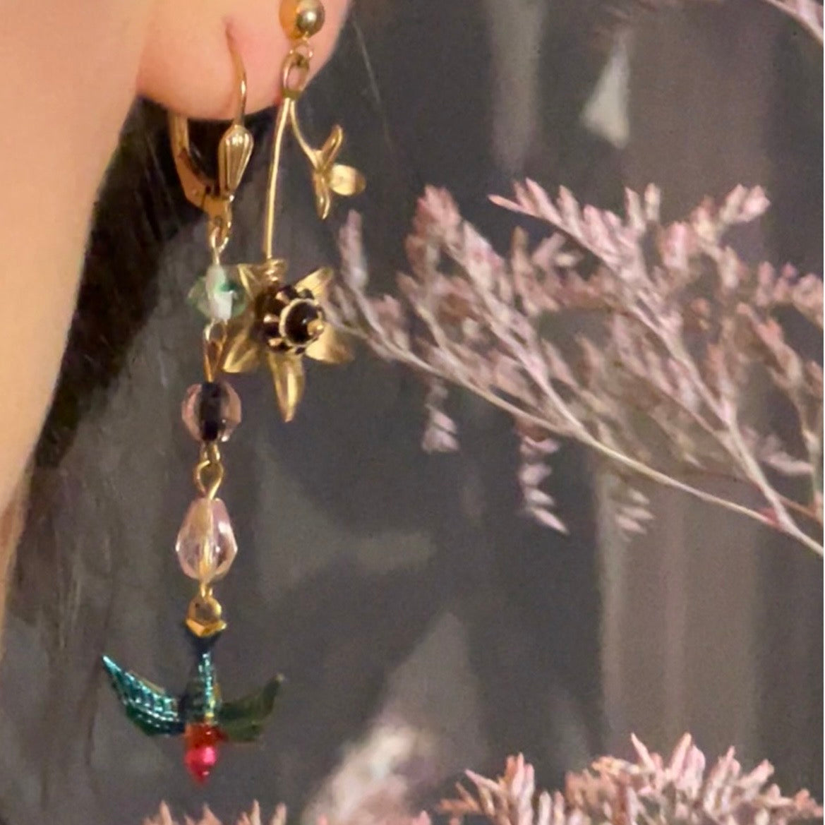 les Bijoux d'Oreilles Oiseaux d'Hiver