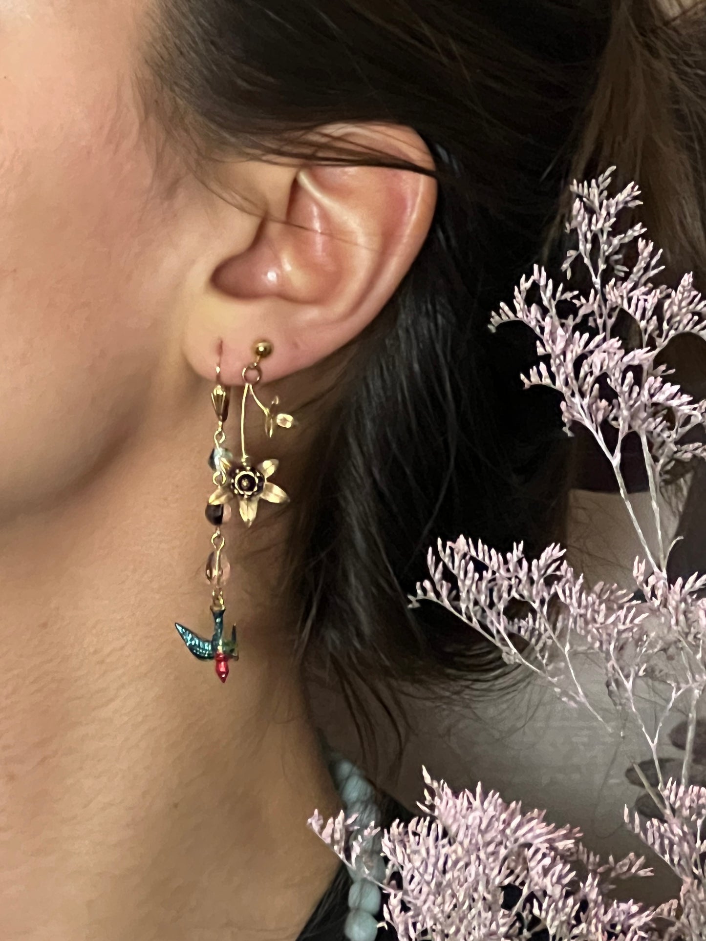 les Bijoux d'Oreilles Oiseaux d'Hiver